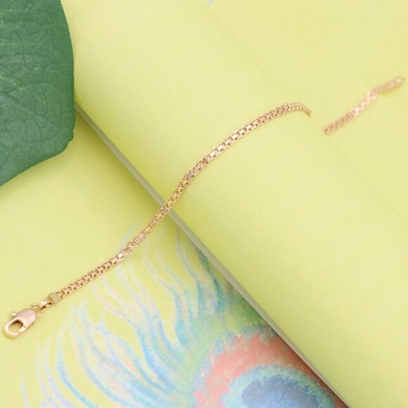 "Minimalist Rose Gold Bracelet with Polished Chain Design, XPBL1118 - Picture 5 of 12